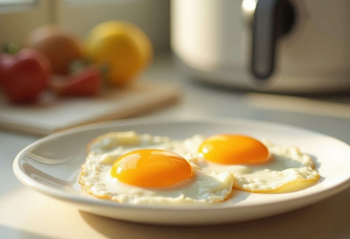 Ägg i airfryer – både kokta och stekta.