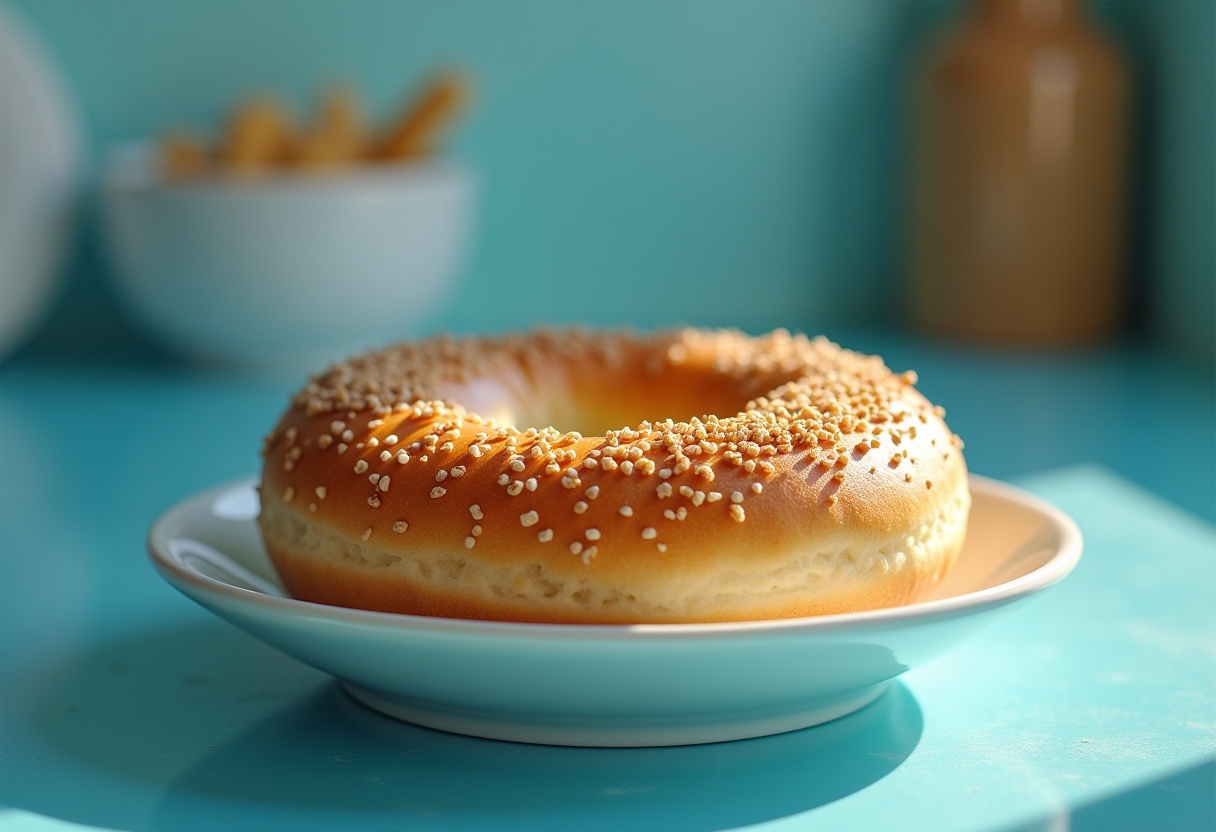 Bagels i airfryer med sesamfrön, gyllenbruna och nygräddade.